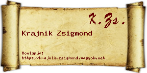 Krajnik Zsigmond névjegykártya